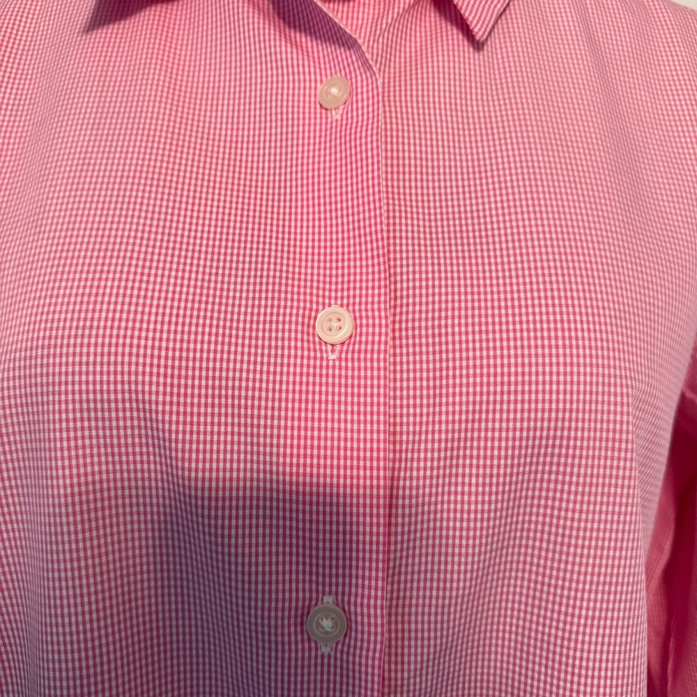Pink Gingham Button Down Long Sleeve XL - Picture 2 of 12
